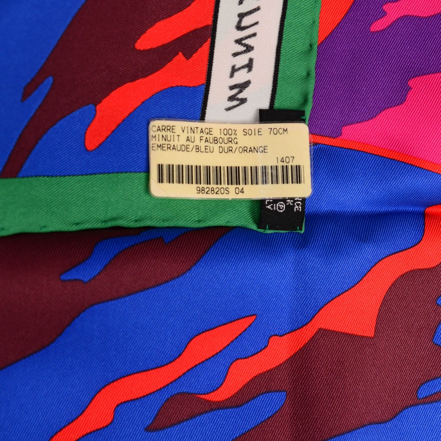 Silk Minuit Au Faubourg Scarf 70 Emeraude Bleu Dur Orange