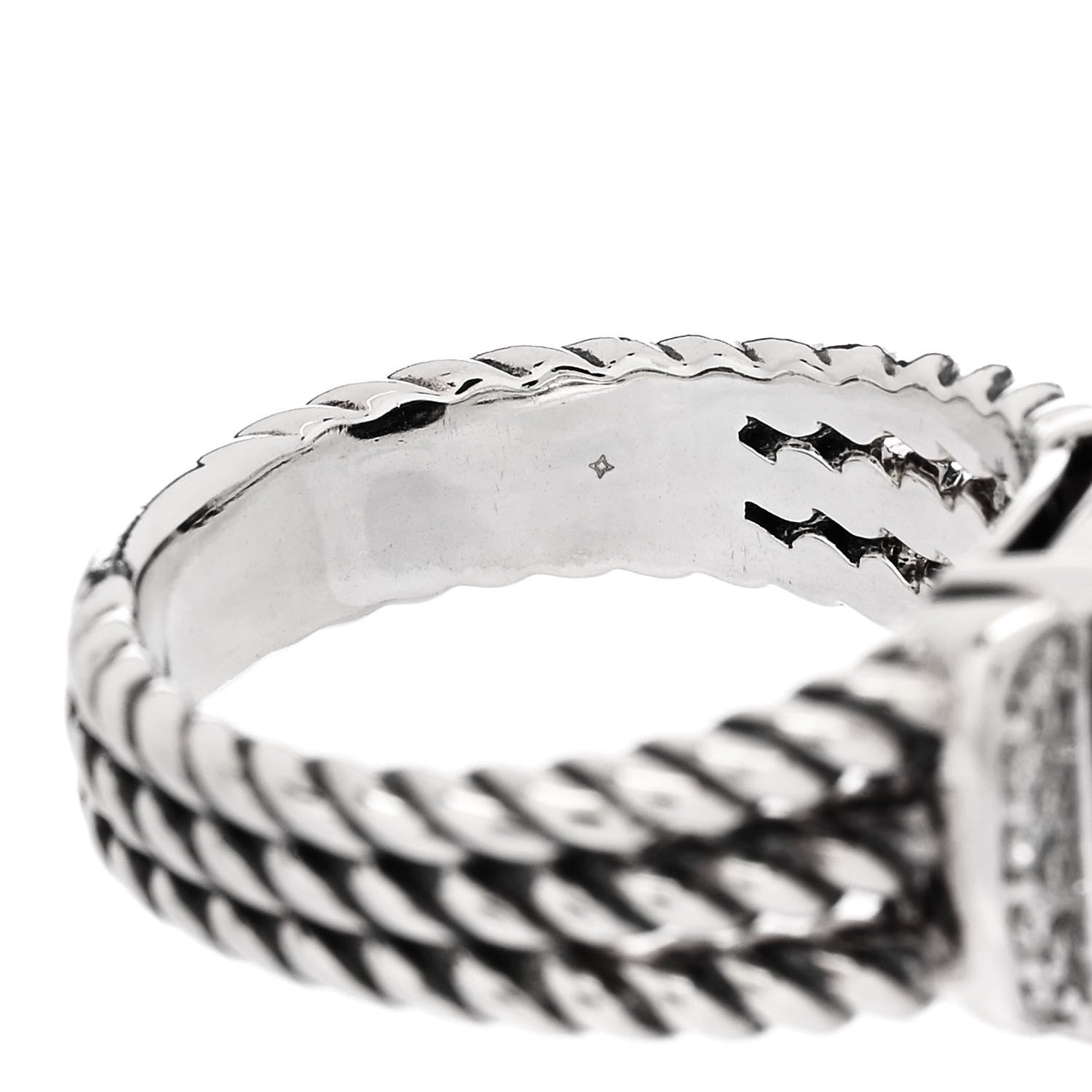 David Yurman Sterling Silver Diamond Black Onyx 10mm Petite Wheaton Ring 49 5 6 of 6