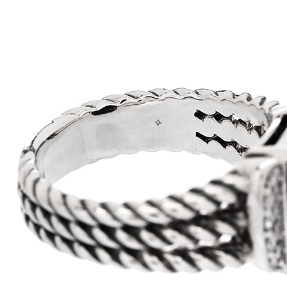 David Yurman Sterling Silver Diamond Black Onyx 10mm Petite Wheaton Ring 49 5 6 of 6
