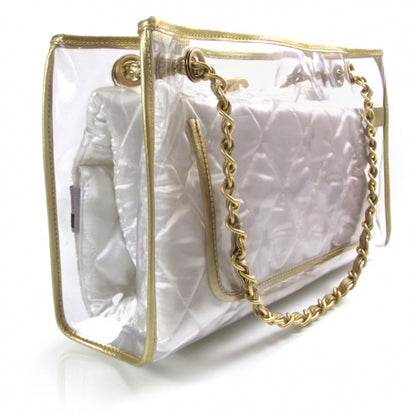 Chanel Vinyl Naked Shopping Tote Gold 3 of 9