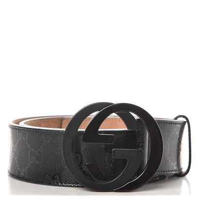 Gucci Imprime Monogram Interlocking G Belt 85 34 Black 1 of 6