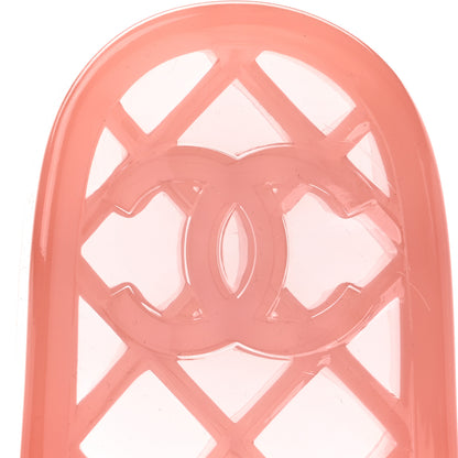 Chanel PVC Transparent CC Flat Slide Sandals 40 Pink 8 of 10