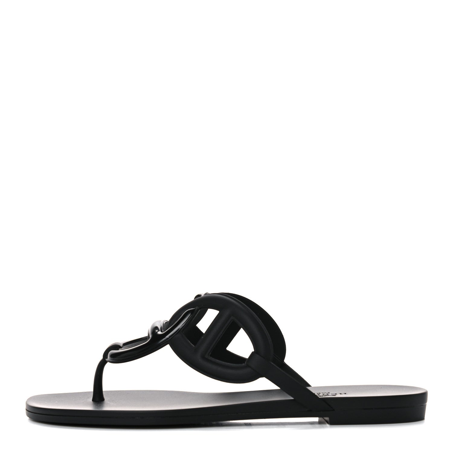 Hermes Rubber Womens Egerie Sandals 36 Black 1 of 8