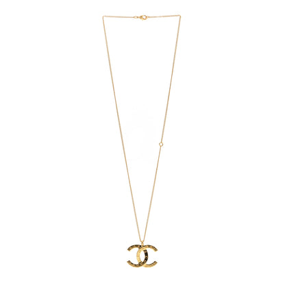 Chanel Metal CC Paris Button Necklace Gold 2 of 3