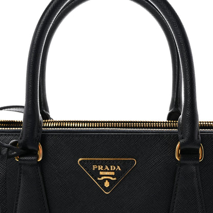 Prada Saffiano Small Galleria Double Zip Tote Black 7 of 9