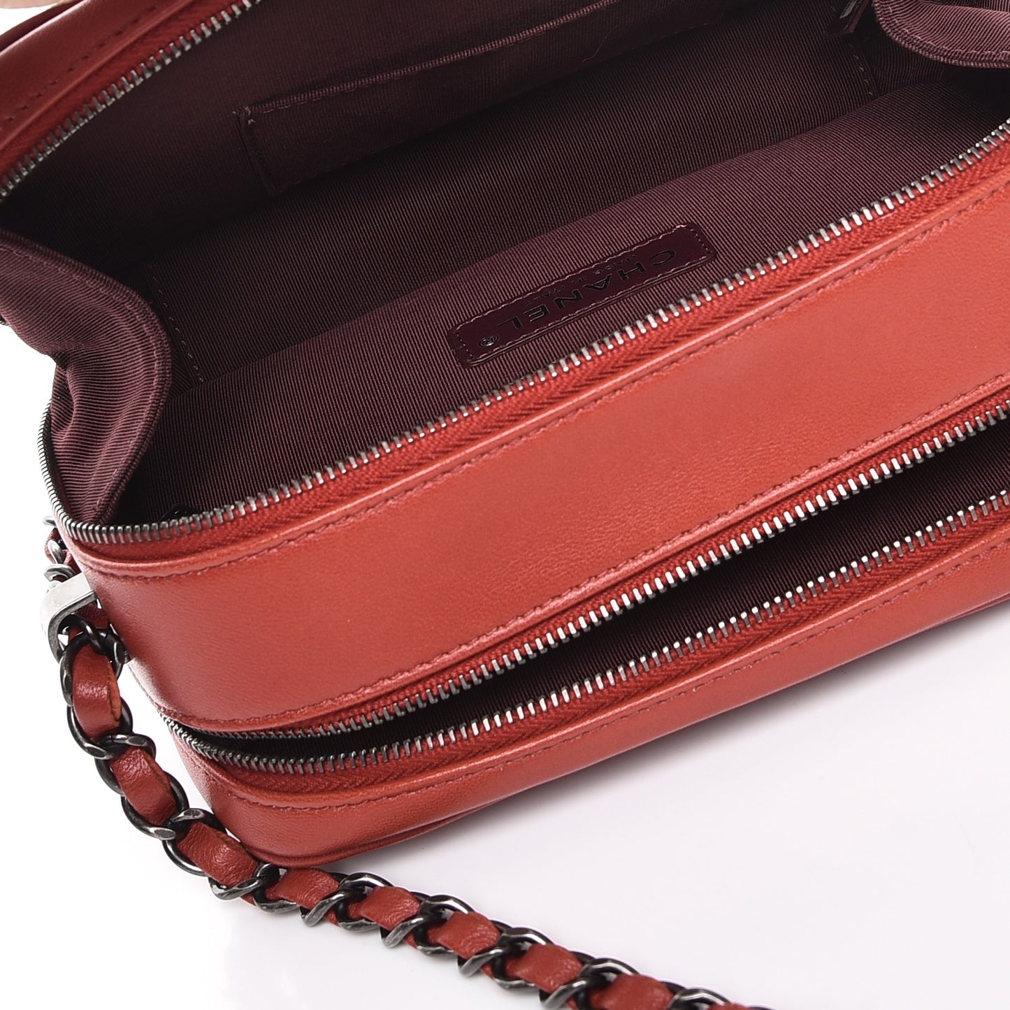 Lambskin Quilted Small Coco Boy Camera Case Red