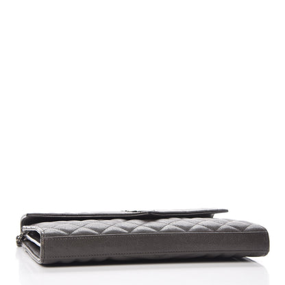 Saint Laurent Sheepskin Tri-Quilt Monogram Envelope Chain Wallet Earth 4 of 13