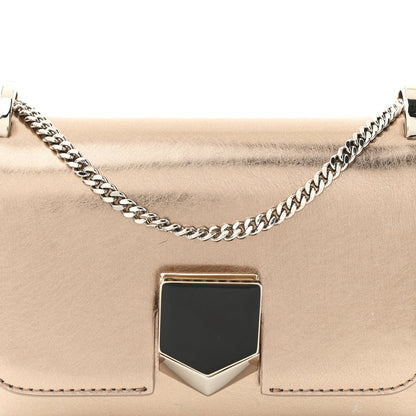 Jimmy Choo Metallic Calfskin Lockett Petite Shoulder Bag Pink 8 of 10