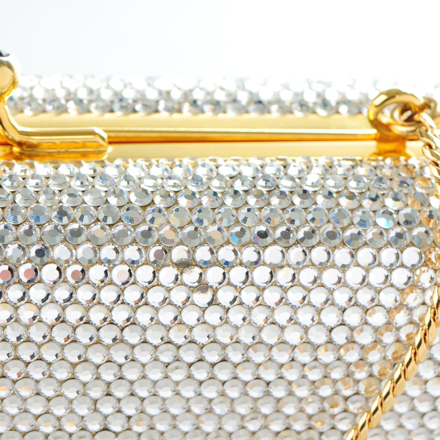 Swarovski Crystal Minaudiere Clutch Silver