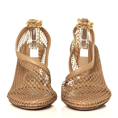 Bottega Veneta Mesh Nappa Chunky Chain Sandals 38 Beige Pony 2 of 8