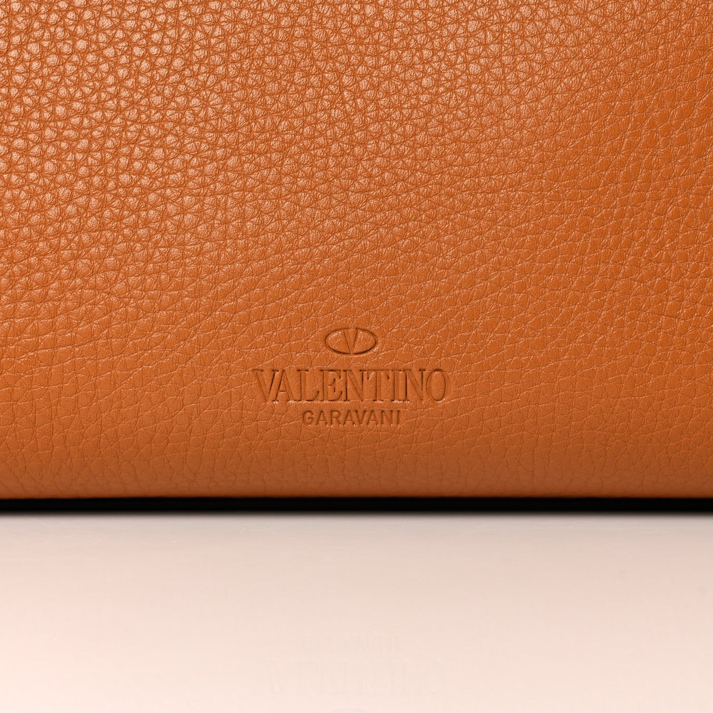 Grained Calfskin Rockstud Shoulder Tote Tan