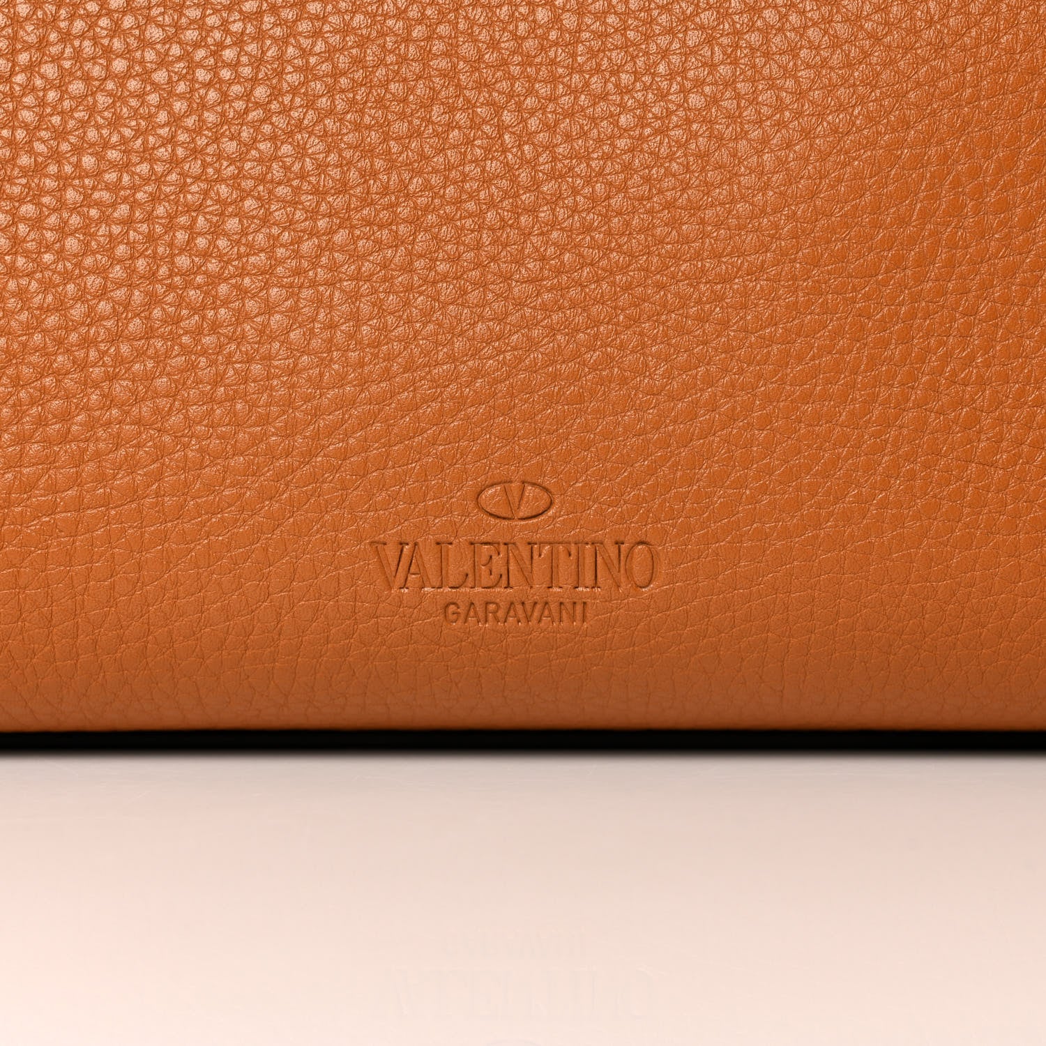 Valentino Garavani Grained Calfskin Rockstud Shoulder Tote Tan 7 of 11