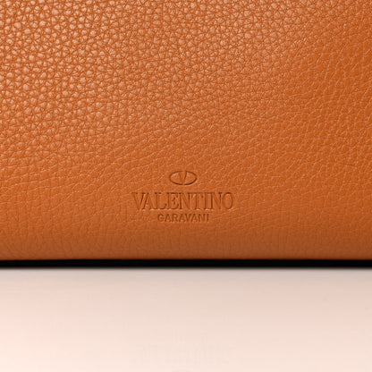 Valentino Garavani Grained Calfskin Rockstud Shoulder Tote Tan 7 of 11