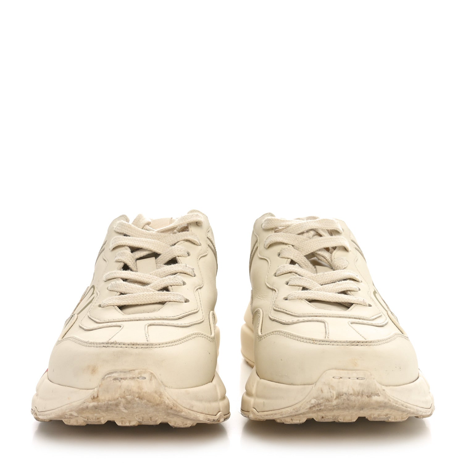 Gucci Calfskin Logo Womens Rhyton Sneakers 37 Ivory 3 of 10