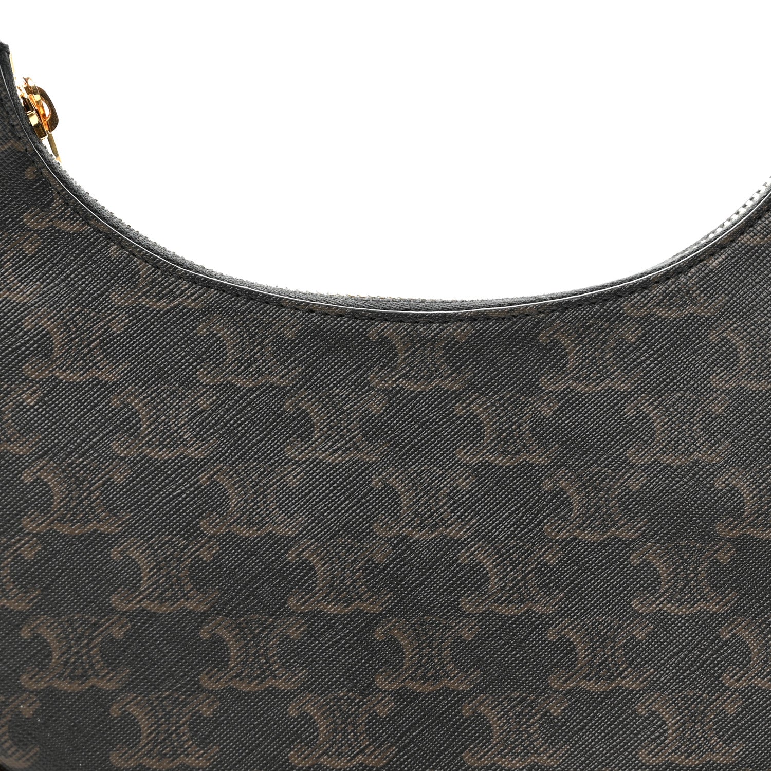 Celine Triomphe Canvas Calfskin Ava Shoulder Bag Tan 8 of 12