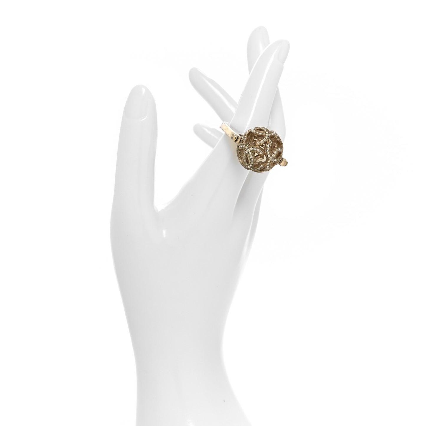 Crystal Rotating Ring Gold