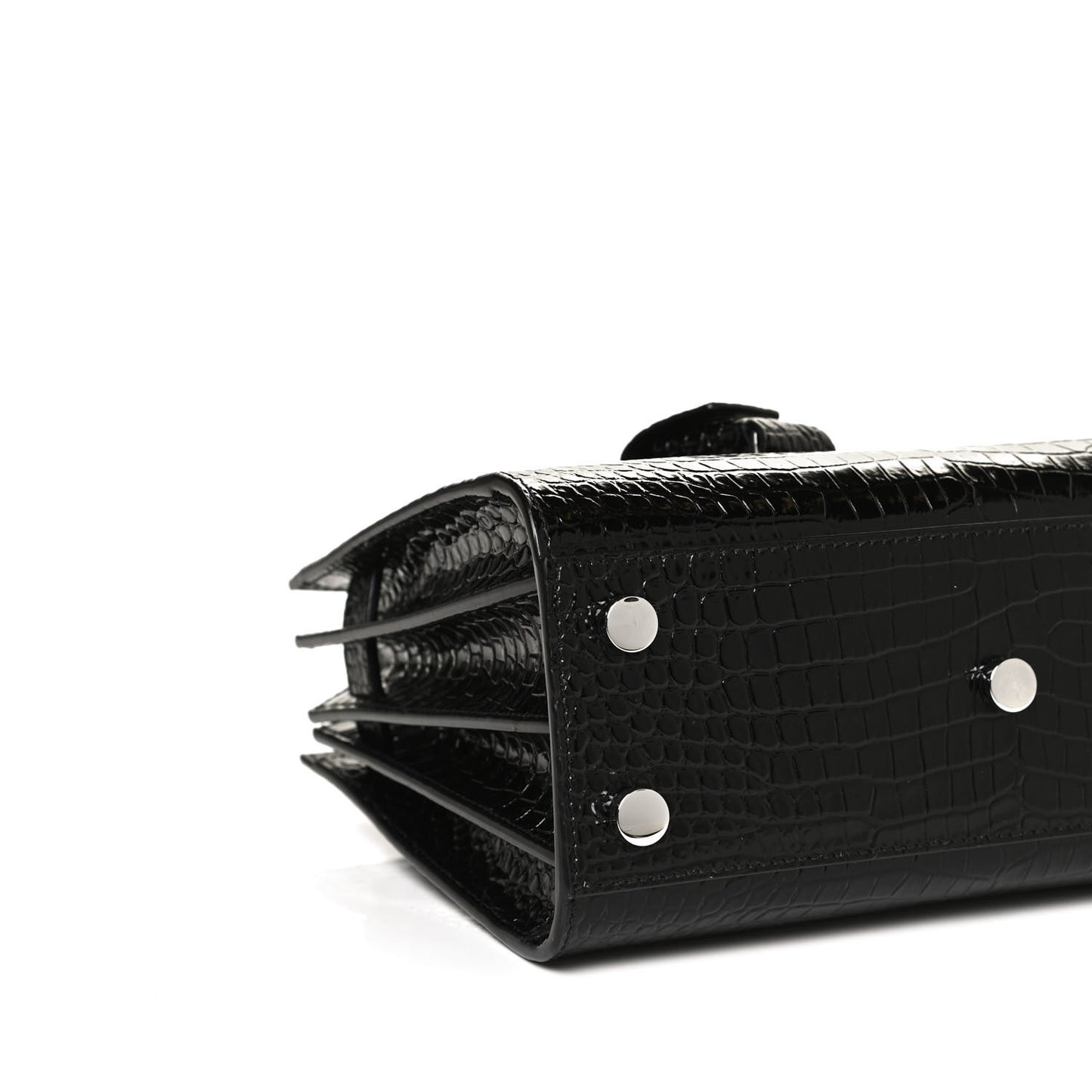Calfskin Crocodile Embossed Nano Sac De Jour Black