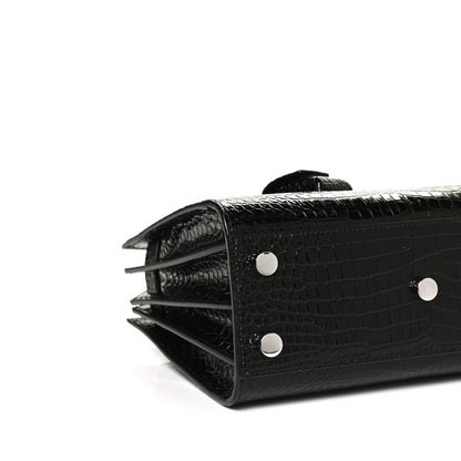 Saint Laurent Calfskin Crocodile Embossed Nano Sac De Jour Black 9 of 10