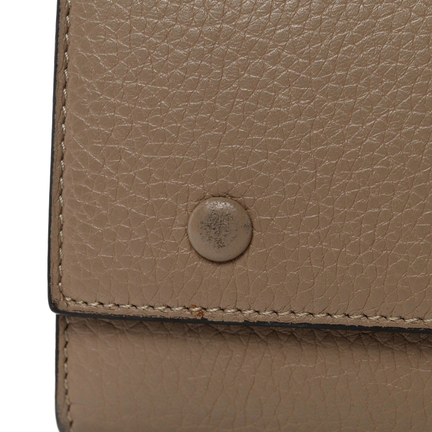 Drummed Calfskin Large Multifunction Flap Wallet Dune
