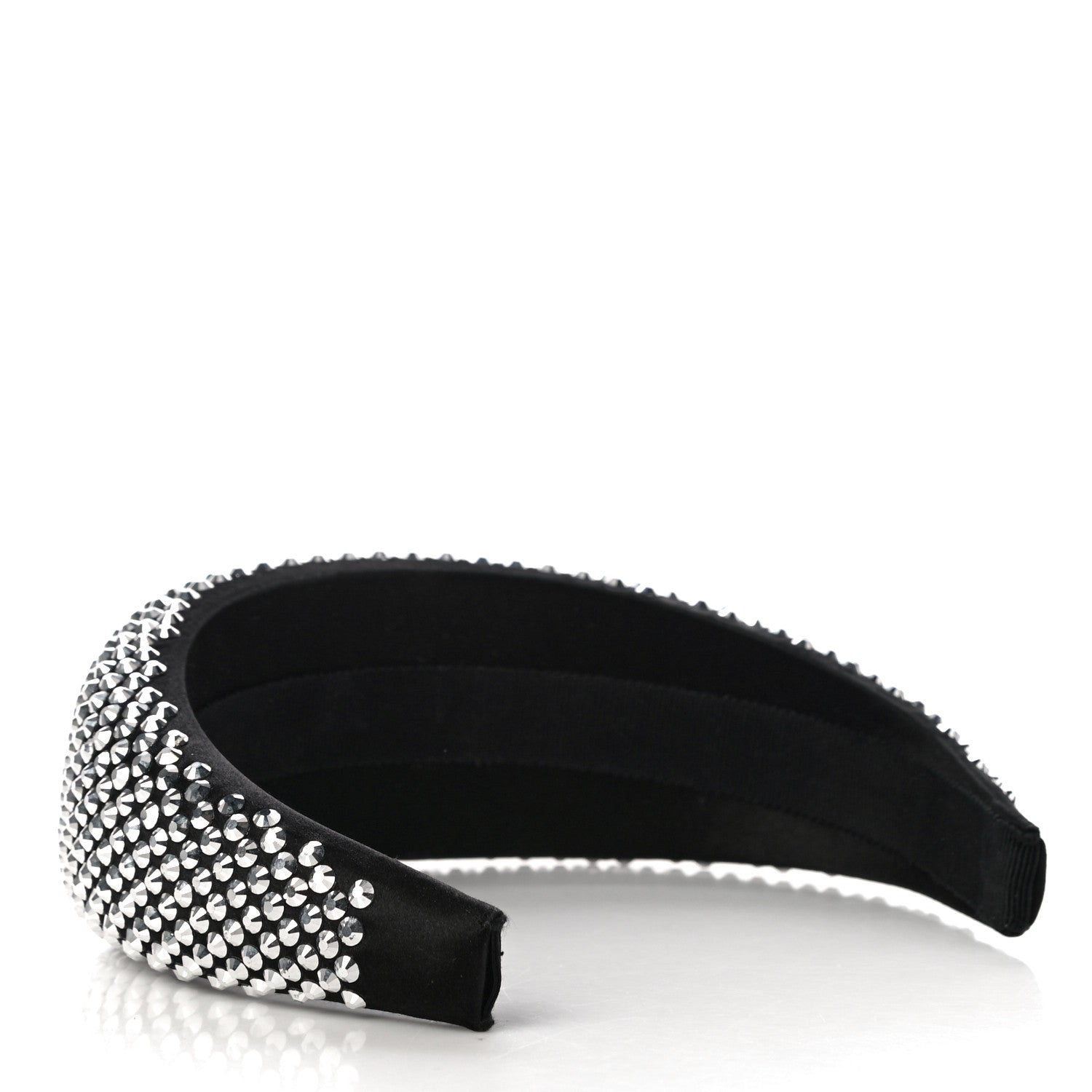 Prada Satin Crystal Embellished Headband Metal 4 of 7