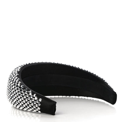 Prada Satin Crystal Embellished Headband Metal 4 of 7