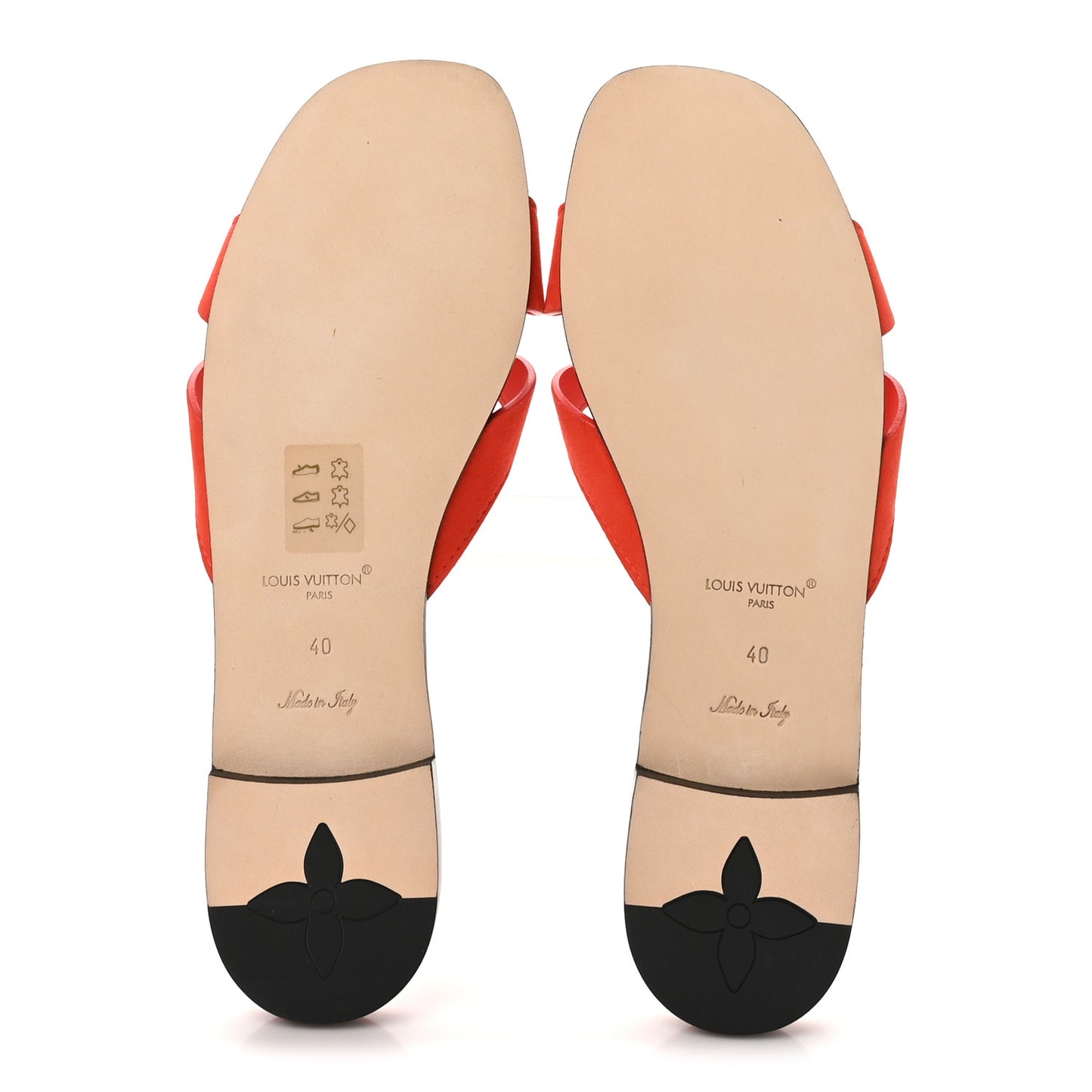 Suede Goatskin LV Isola Flat Sandals 40 Orange