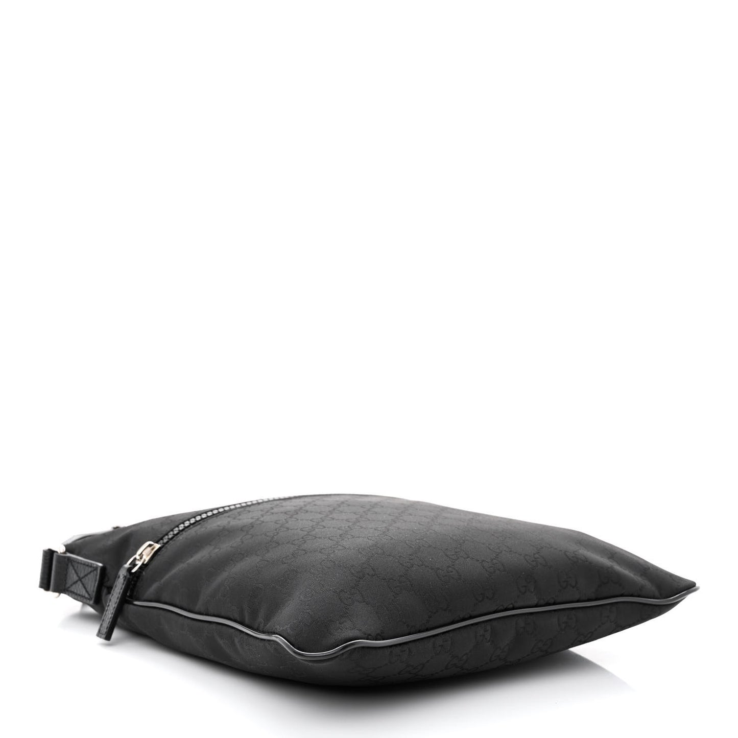 Nylon Monogram Medium Flat Messenger Bag Black