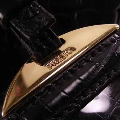 Prada Gold Plated Crocodile Bowler 8 of 12