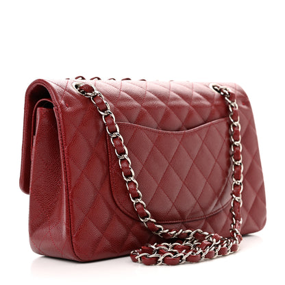 Chanel Caviar Quilted Medium Double Flap Dark Red 3 of 12