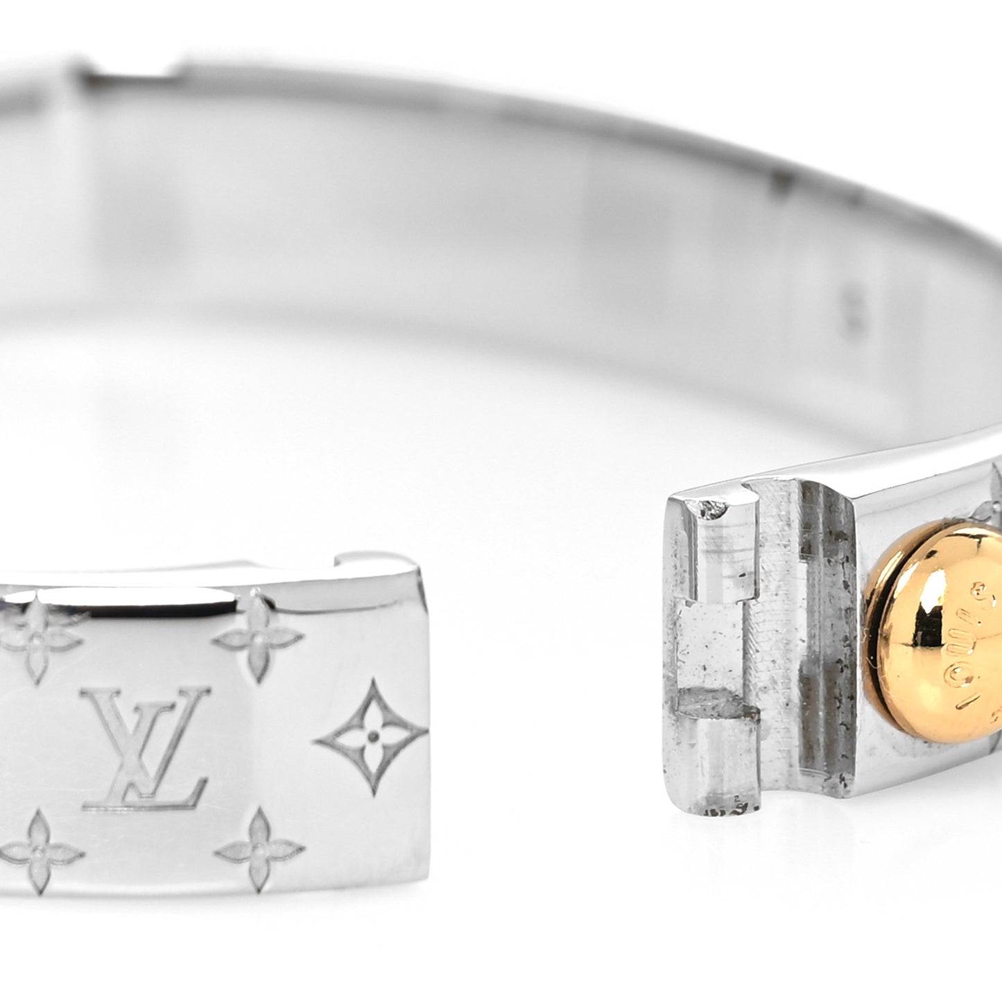 Brass Palladium Plated Nanogram Cuff S Silver