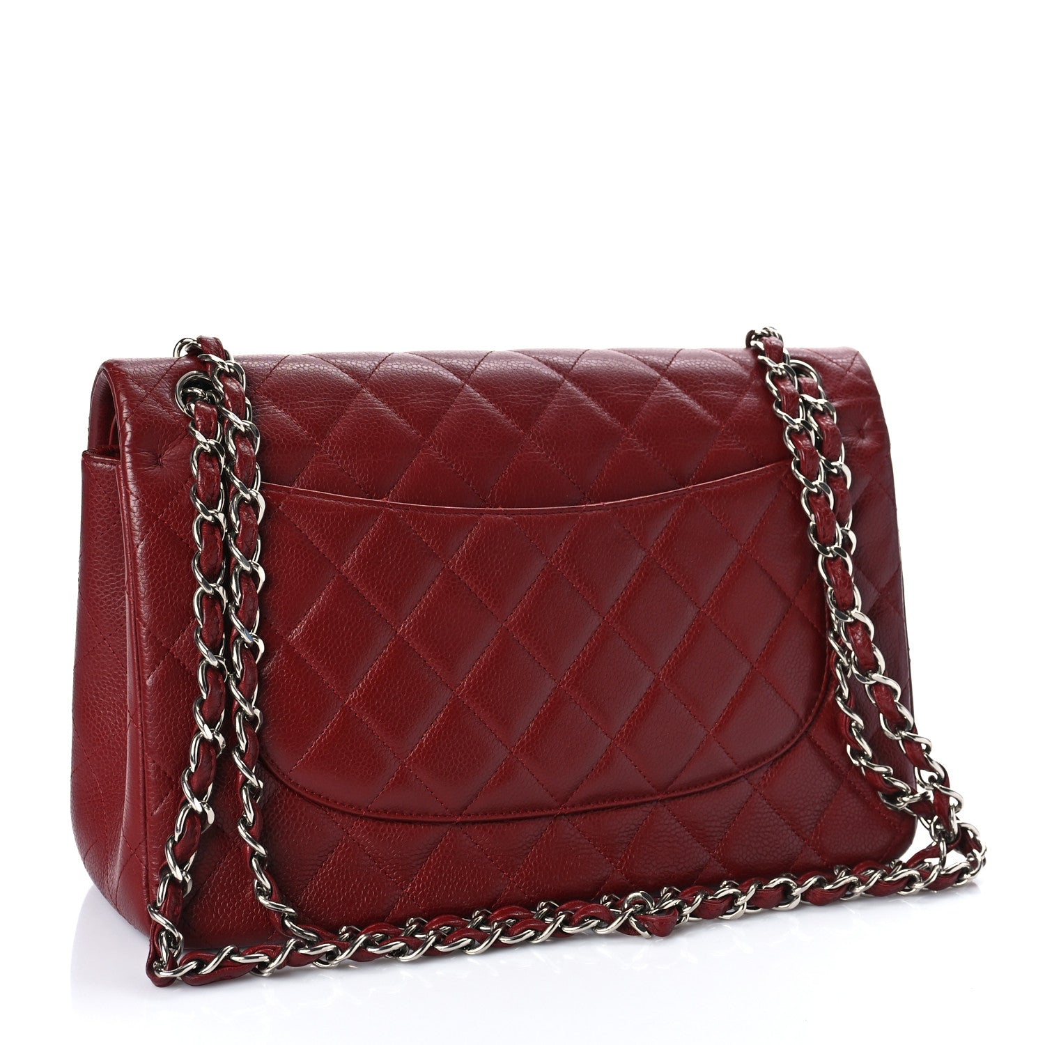 Chanel Caviar Quilted Jumbo Double Flap Dark Red 3 of 9