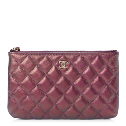 Chanel Iridescent Lambskin Quilted Cosmetic Case Purple 1 of 7