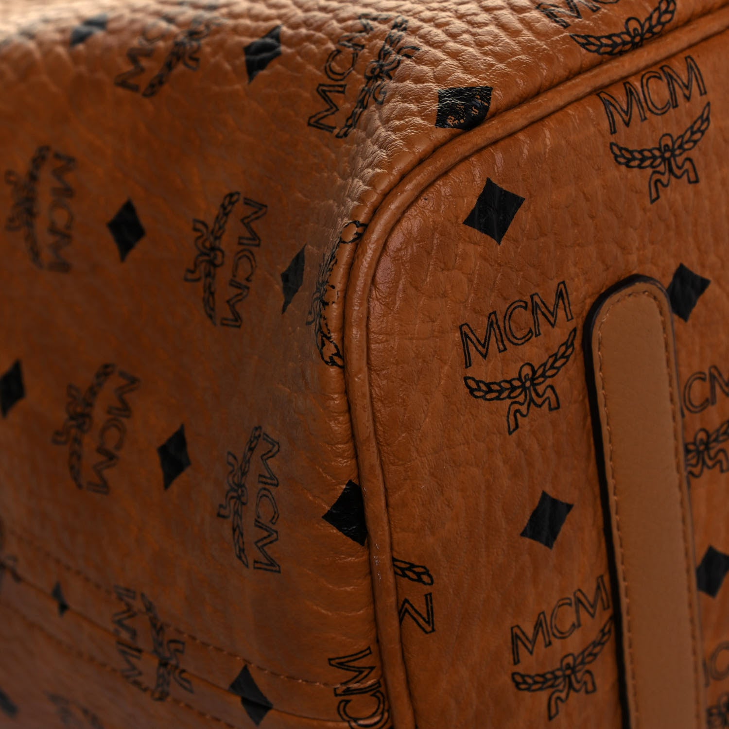 MCM Visetos Large Liz Reversible Shopper Tote Cognac 7 of 19