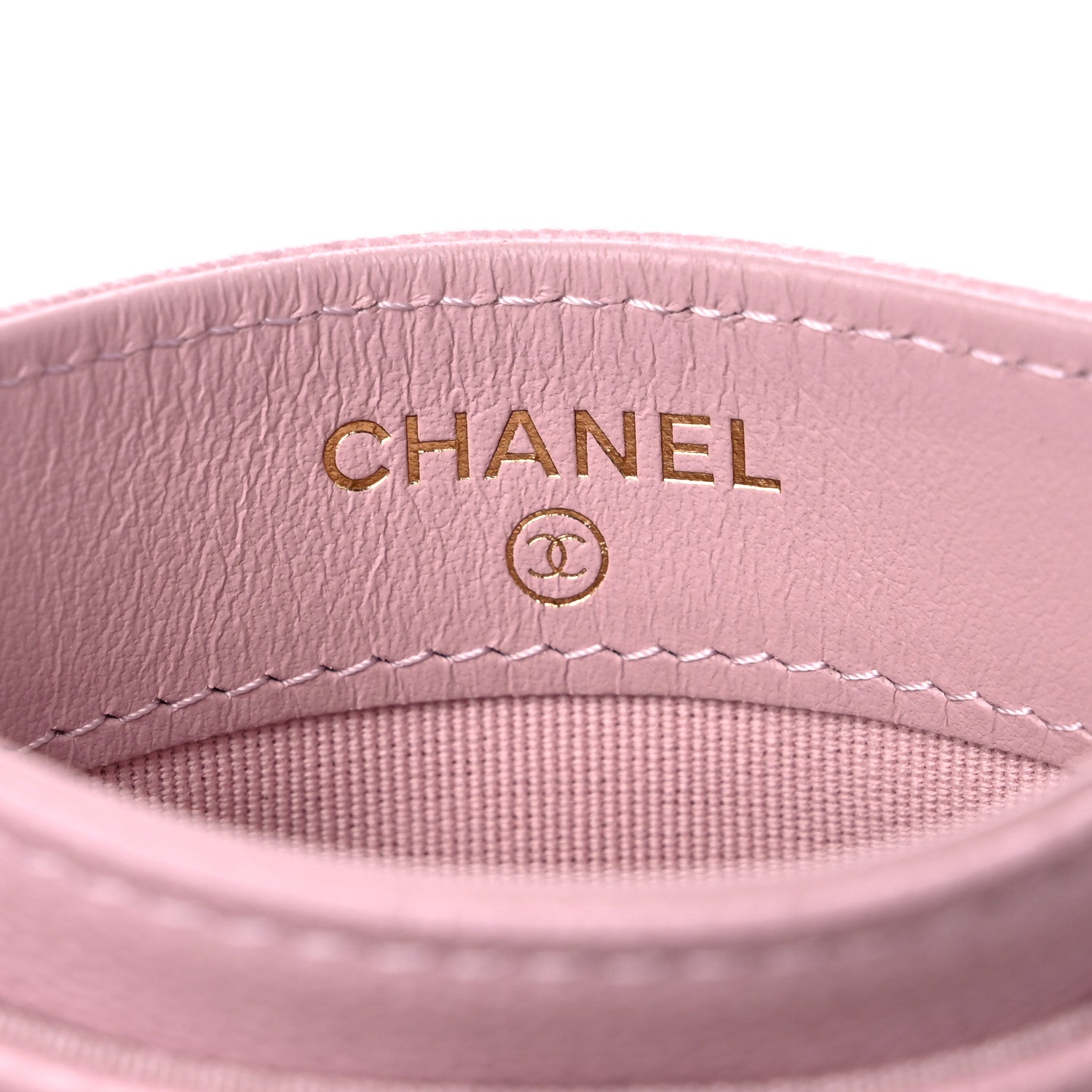 Chanel Caviar Quilted Studded CC Card Holder Light Pink 6 of 8