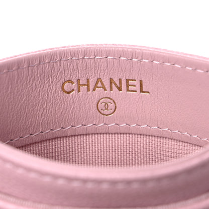 Chanel Caviar Quilted Studded CC Card Holder Light Pink 6 of 8
