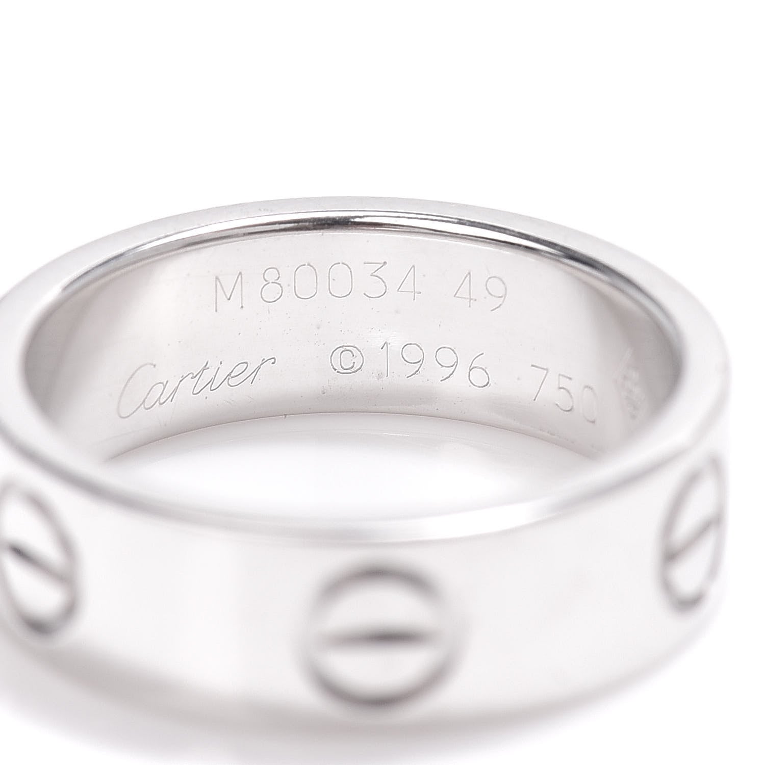 Cartier 18K White Gold 5.5mm LOVE Ring 49 4.75 4 of 4