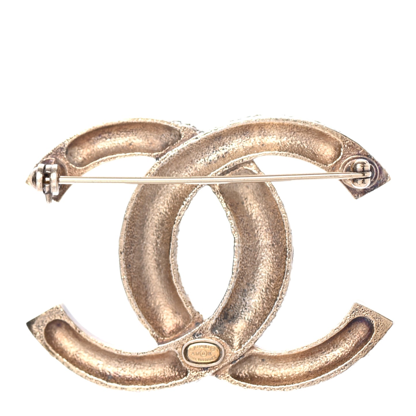 Crystal CC Brooch Light Gold