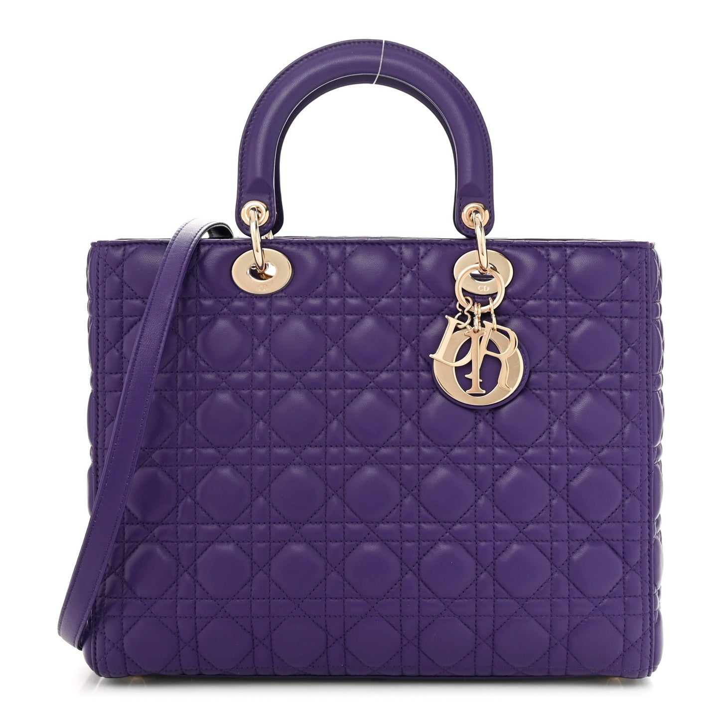 Lambskin Cannage Large Lady Dior Purple
