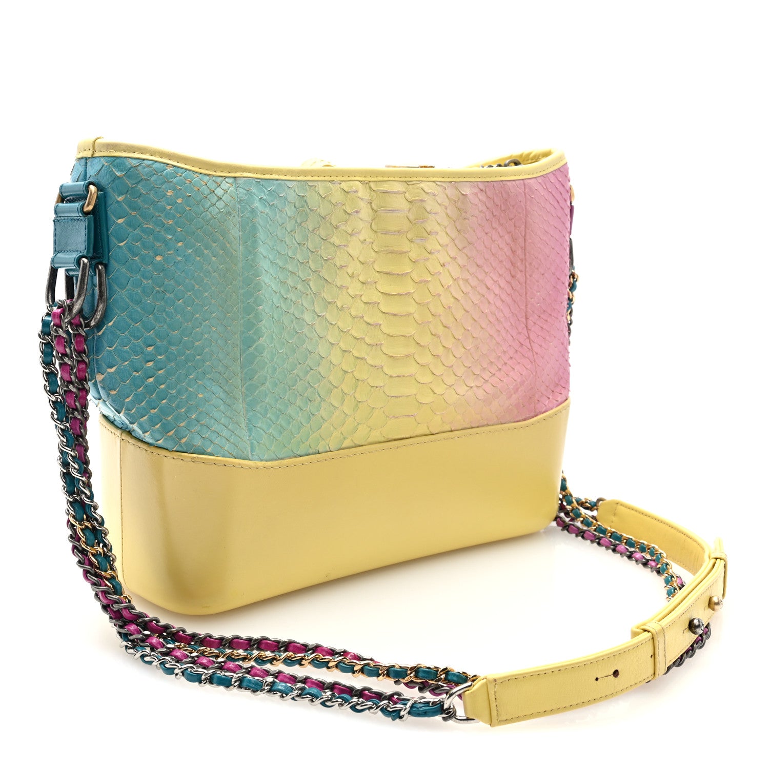Chanel Snakeskin Medium Gabrielle Hobo Yellow Multicolor 3 of 10