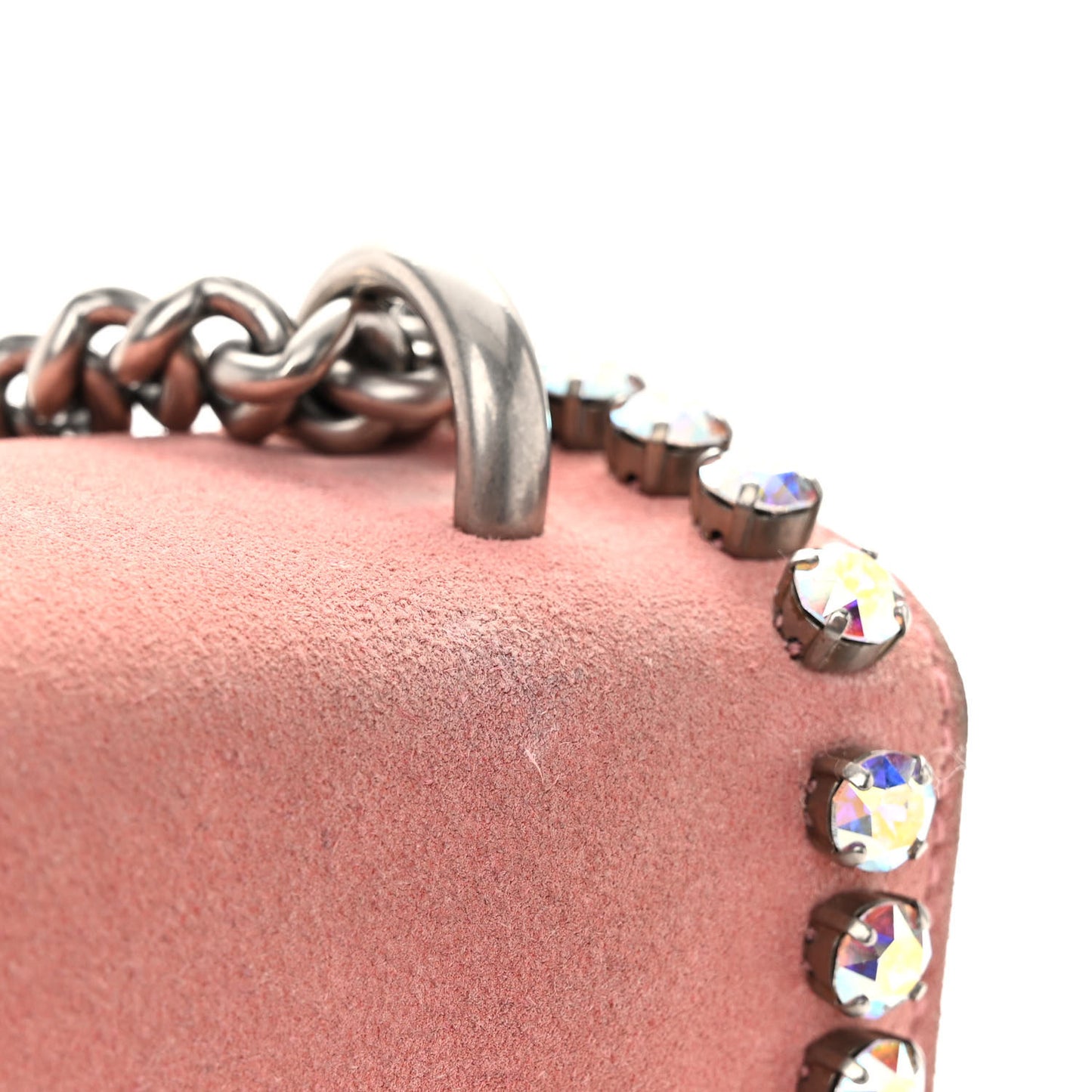 Suede Crystal Small Dionysus Shoulder Bag Peonia