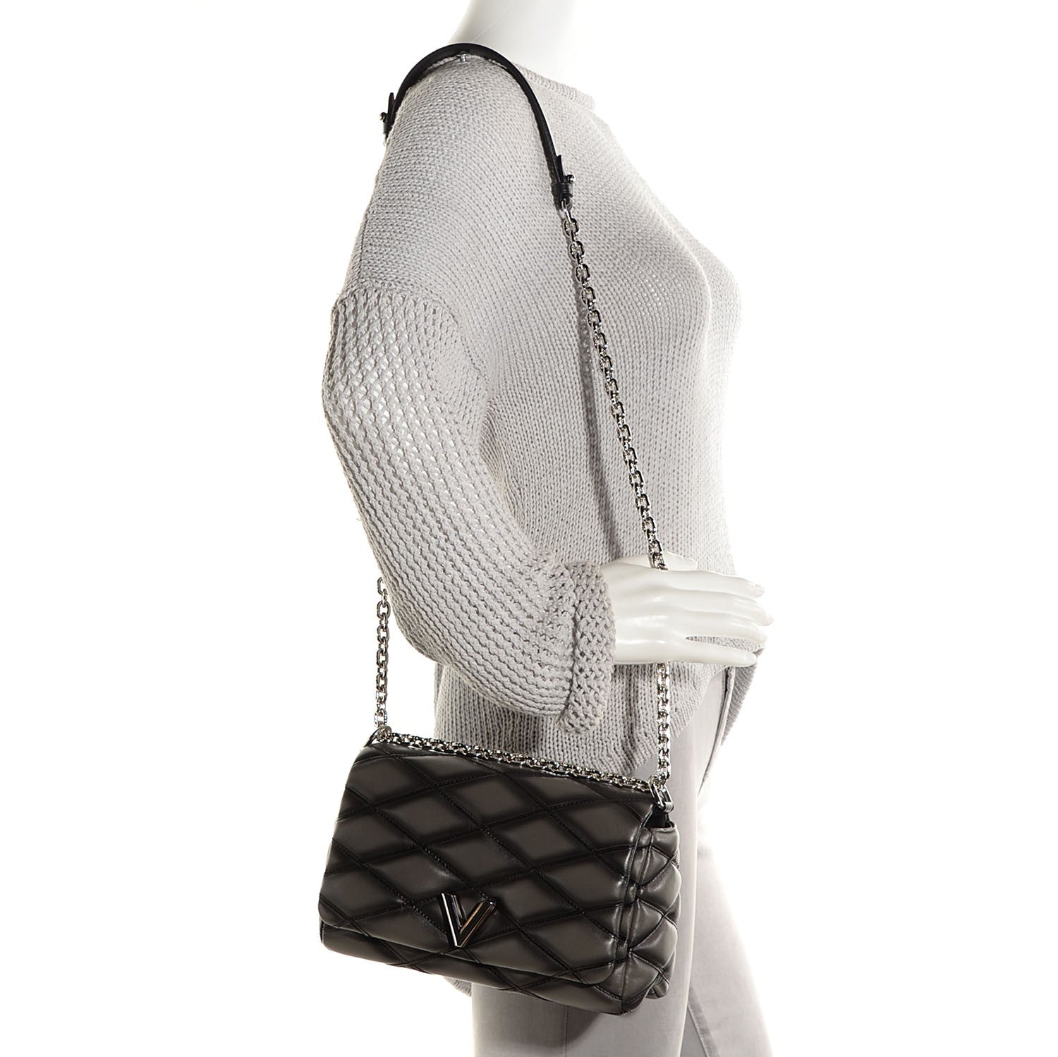 Louis Vuitton Lambskin Malletage GO-14 PM Charcoal 2 of 7