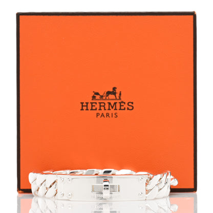 Hermes Sterling Silver GM Kelly Gourmette Bracelet SH 4 of 4