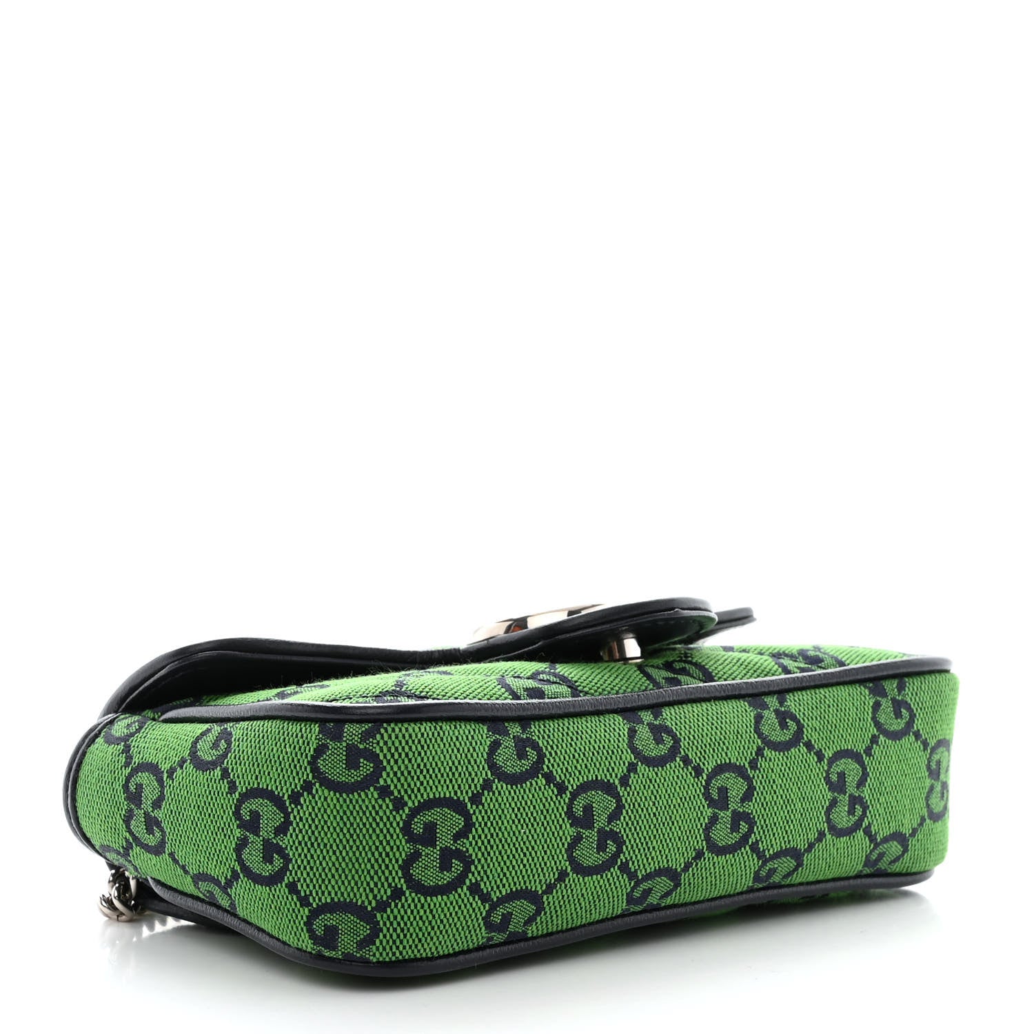 Gucci Monogram Multicolor Matelasse Diagonal Super Mini GG Marmont Shoulder Bag Green Blue 4 of 11