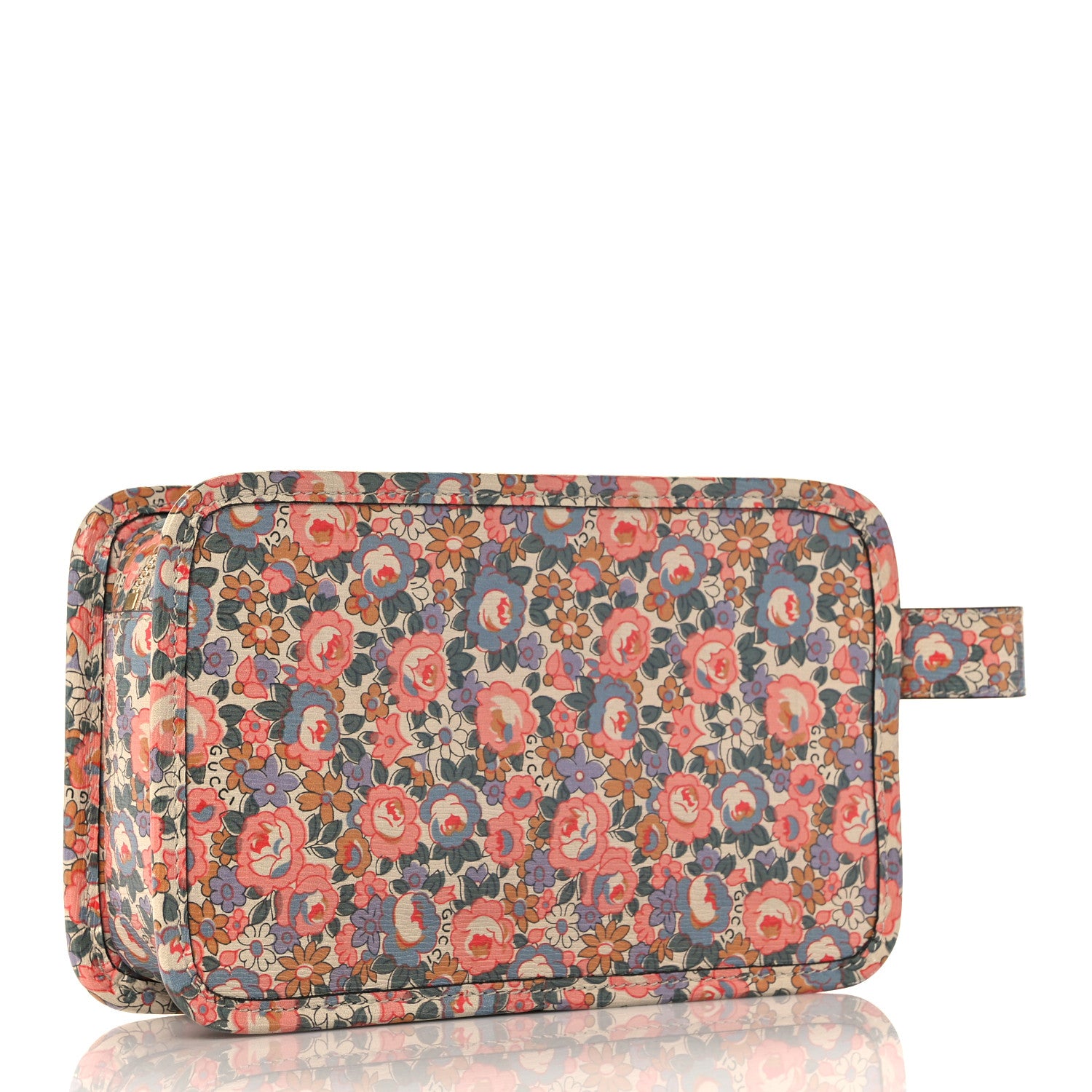 Gucci X LIBERTY OF LONDON Calfskin Infinity Abbey Zip Around Beauty Case Perfect Pink Ivory 3 of 10