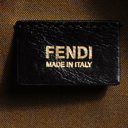 Fendi Zucca Calfskin Medium Convertible Boston Satchel Tobacco Granada 9 of 12