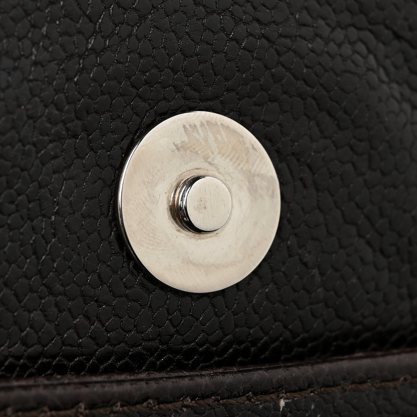 Glazed Caviar Small Pocket In The City Shoulder Bag Brown