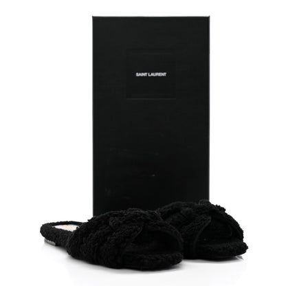 Saint Laurent Shearling Tribute Flat Mules 38.5 Black 13 of 13