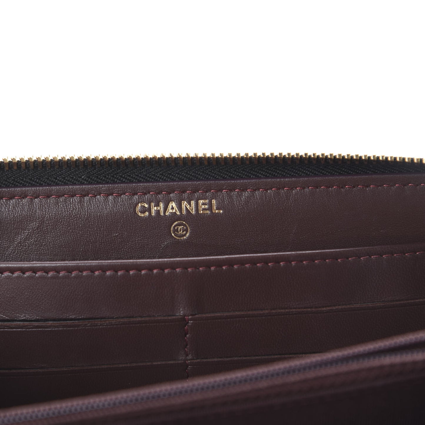 Lambskin Quilted Large Gusset Zip Around Wallet Black