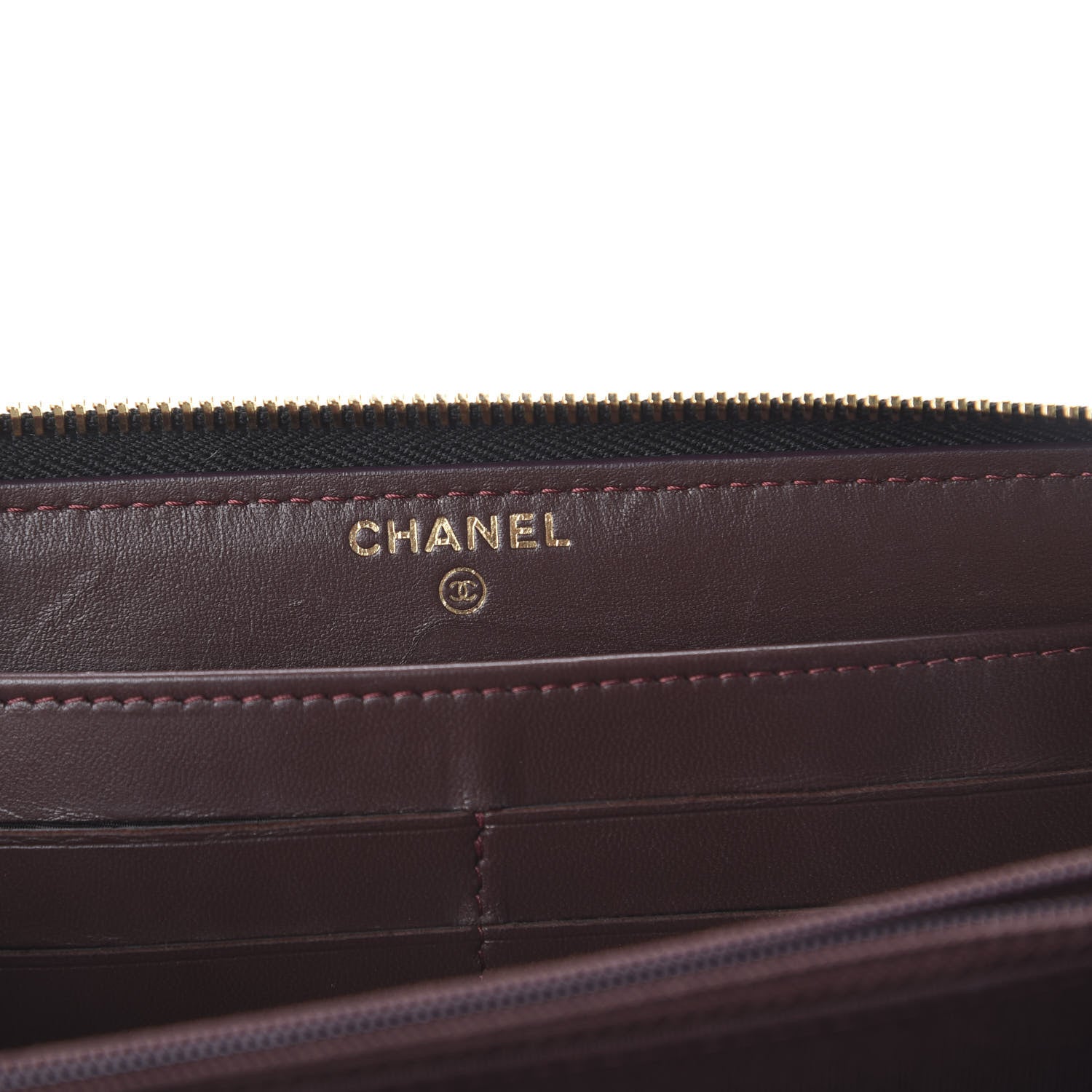 Chanel Lambskin Quilted Large Gusset Zip Around Wallet Black 5 of 7