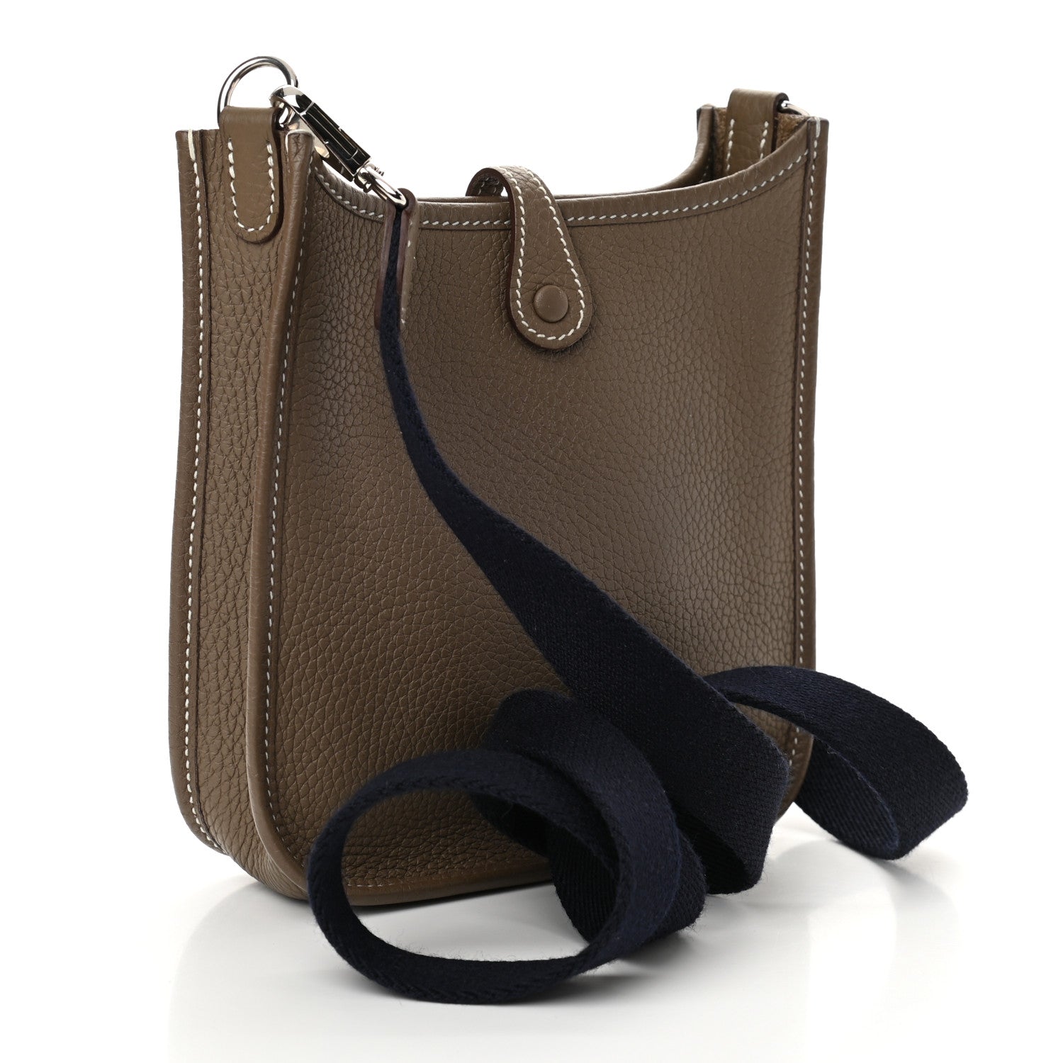 Hermes Taurillon Clemence Amazone Evelyne TPM Etoupe Bleu Indigo 2 of 9